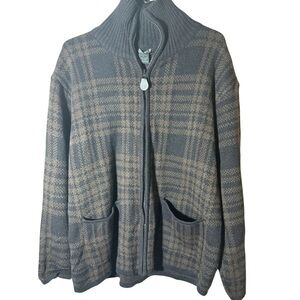 Plaid Zip-Up Sweater